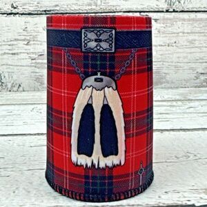 Scottish Tartan Plaid‎ Kilt Design Can Cooler Beverage Insulator Holder 🆕